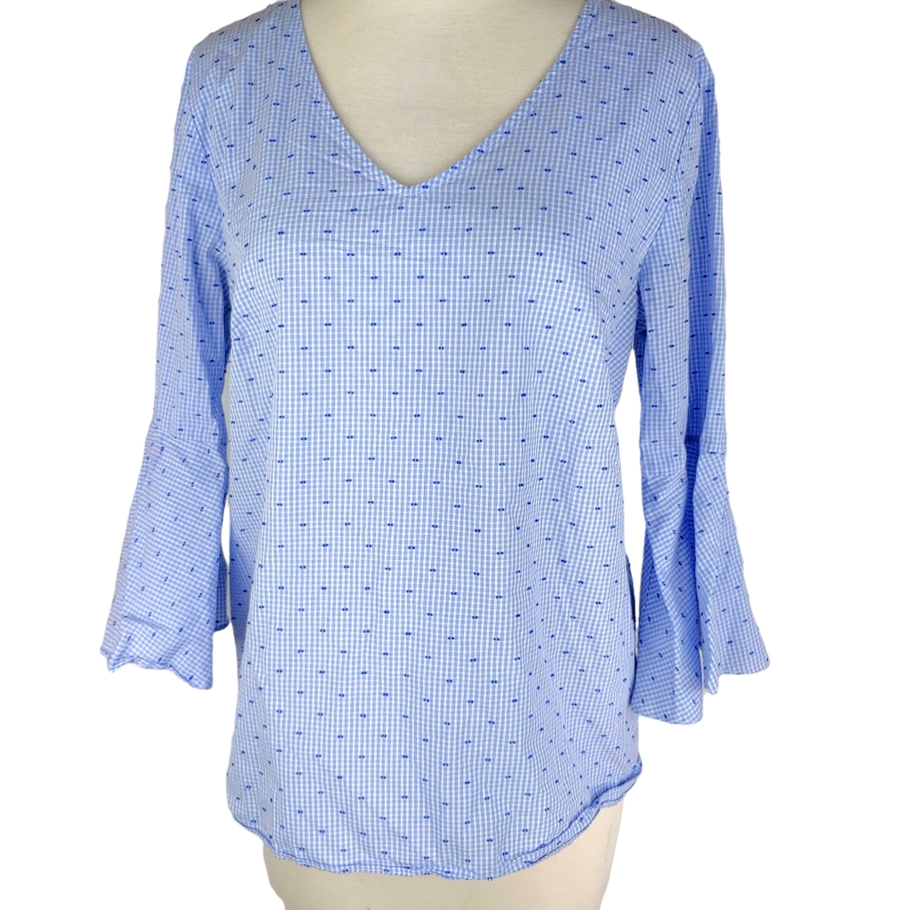 Anthropologie Jane And Delancy Women's Bell Sleeve Blouse Cotton Top Size S